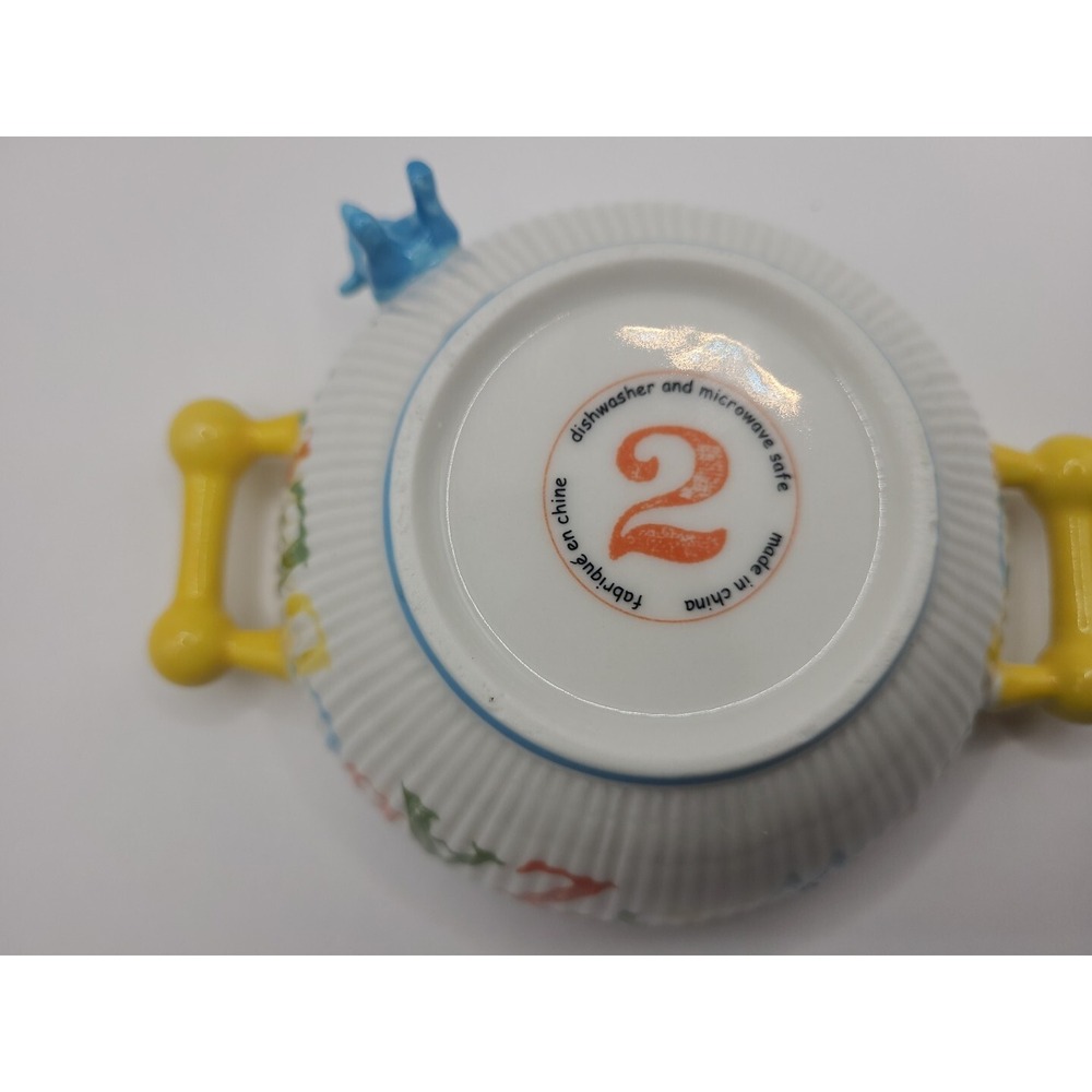 Anthropologie Child's Alphabet Bowl with Blue Sheep Lamb - Picture 4 of 4